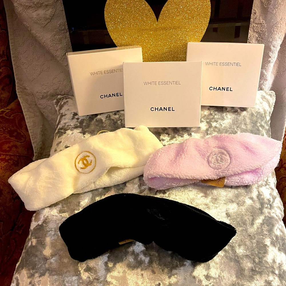 White Chanel Makeup Headband